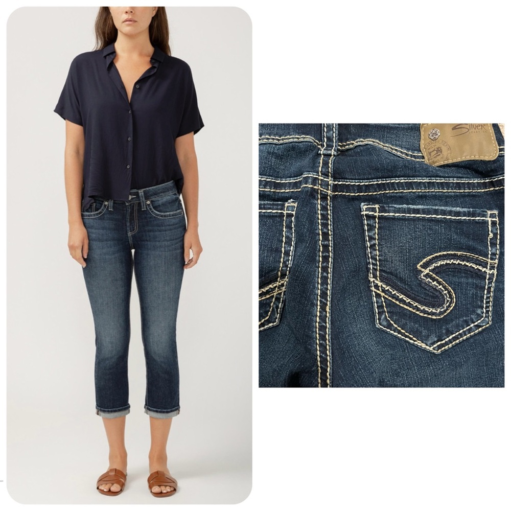 SILVER Jeans Women’s 27 Blue Suki Mid Capri LIKE NEW